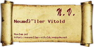 Neumüller Vitold névjegykártya